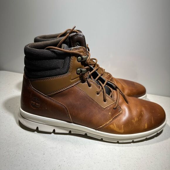 Timberland Mens ReBOLT  Size 11,5 Brown  Leather Ankle Boots Defender Mid Hiker - Picture 2 of 8